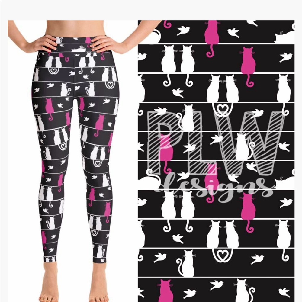 Cat on a Wire Yoga Capri Leggings True To Size